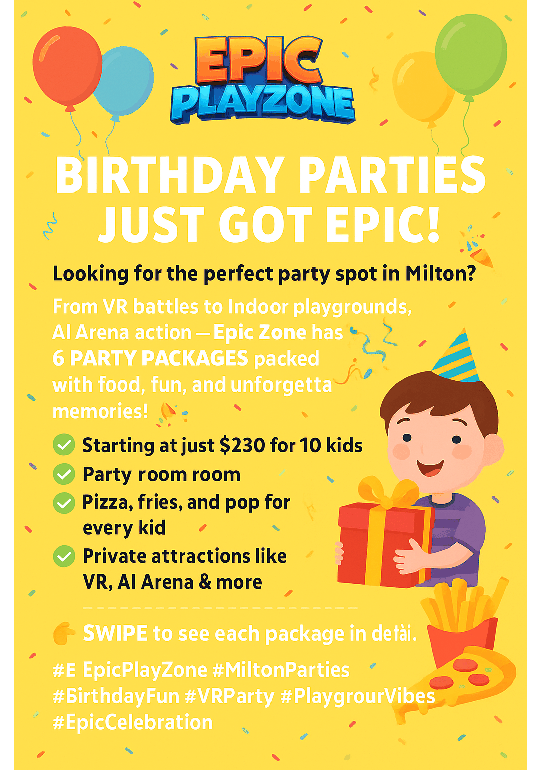 Epic PlayZone Birthday Packages